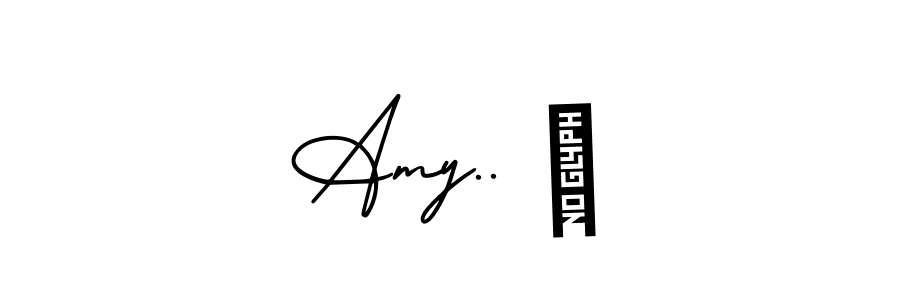 You should practise on your own different ways (AmerikaSignatureDemo-Regular) to write your name (Amy.. ♥) in signature. don't let someone else do it for you. Amy.. ♥ signature style 3 images and pictures png