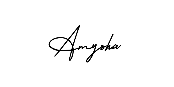 Make a beautiful signature design for name Amysha. With this signature (AmerikaSignatureDemo-Regular) style, you can create a handwritten signature for free. Amysha signature style 3 images and pictures png