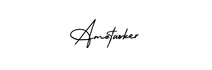 Design your own signature with our free online signature maker. With this signature software, you can create a handwritten (AmerikaSignatureDemo-Regular) signature for name Amztasker. Amztasker signature style 3 images and pictures png