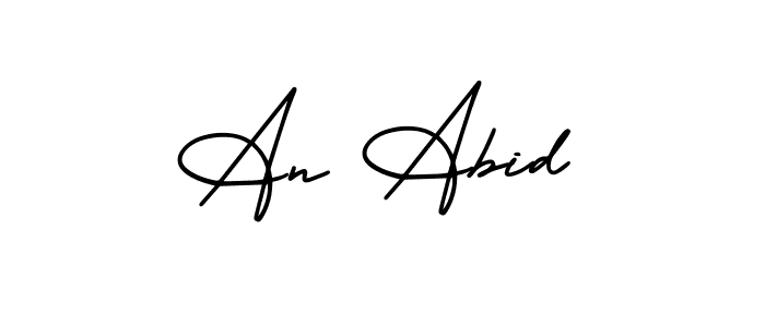 Make a beautiful signature design for name An Abid. With this signature (AmerikaSignatureDemo-Regular) style, you can create a handwritten signature for free. An Abid signature style 3 images and pictures png