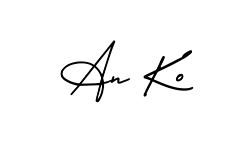 Make a beautiful signature design for name An Ko. With this signature (AmerikaSignatureDemo-Regular) style, you can create a handwritten signature for free. An Ko signature style 3 images and pictures png