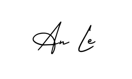 How to make An Le name signature. Use AmerikaSignatureDemo-Regular style for creating short signs online. This is the latest handwritten sign. An Le signature style 3 images and pictures png