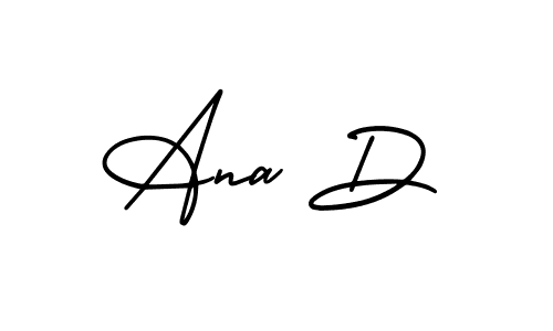 The best way (AmerikaSignatureDemo-Regular) to make a short signature is to pick only two or three words in your name. The name Ana D include a total of six letters. For converting this name. Ana D signature style 3 images and pictures png