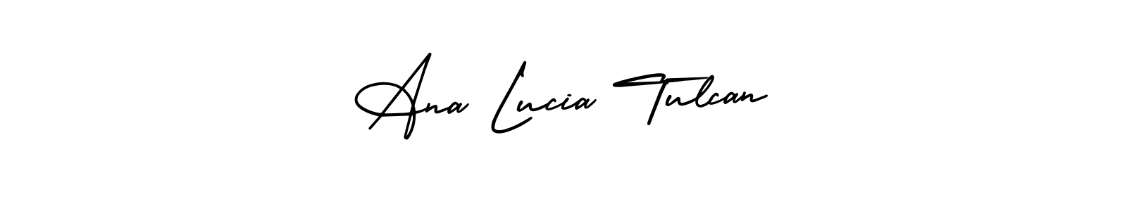 It looks lik you need a new signature style for name Ana Lucia Tulcan. Design unique handwritten (AmerikaSignatureDemo-Regular) signature with our free signature maker in just a few clicks. Ana Lucia Tulcan signature style 3 images and pictures png