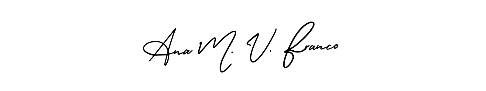 How to make Ana M. V. Franco name signature. Use AmerikaSignatureDemo-Regular style for creating short signs online. This is the latest handwritten sign. Ana M. V. Franco signature style 3 images and pictures png