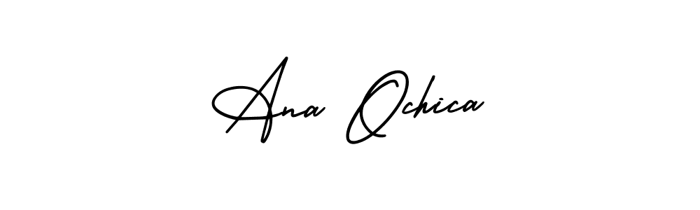 You should practise on your own different ways (AmerikaSignatureDemo-Regular) to write your name (Ana Ochica) in signature. don't let someone else do it for you. Ana Ochica signature style 3 images and pictures png