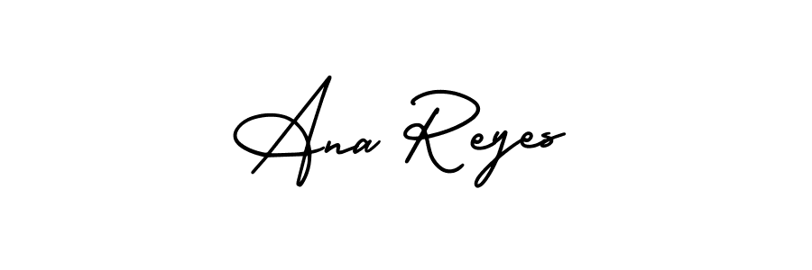 You should practise on your own different ways (AmerikaSignatureDemo-Regular) to write your name (Ana Reyes) in signature. don't let someone else do it for you. Ana Reyes signature style 3 images and pictures png