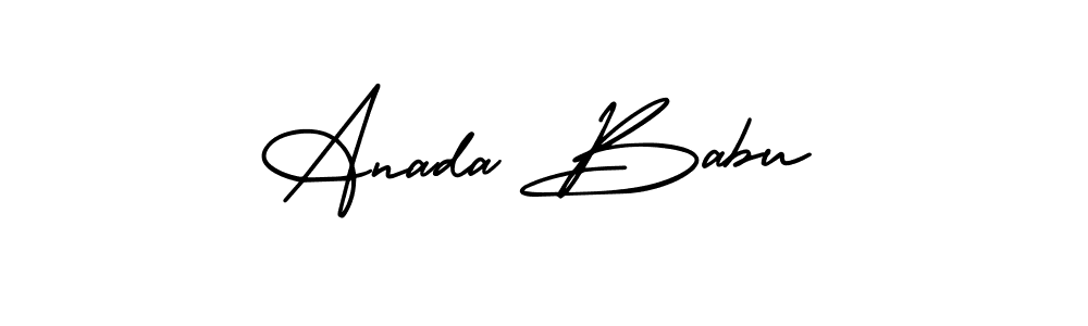 This is the best signature style for the Anada Babu name. Also you like these signature font (AmerikaSignatureDemo-Regular). Mix name signature. Anada Babu signature style 3 images and pictures png