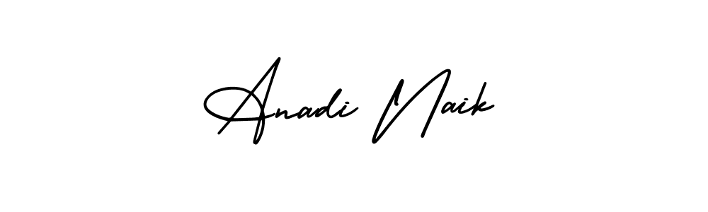 How to make Anadi Naik name signature. Use AmerikaSignatureDemo-Regular style for creating short signs online. This is the latest handwritten sign. Anadi Naik signature style 3 images and pictures png