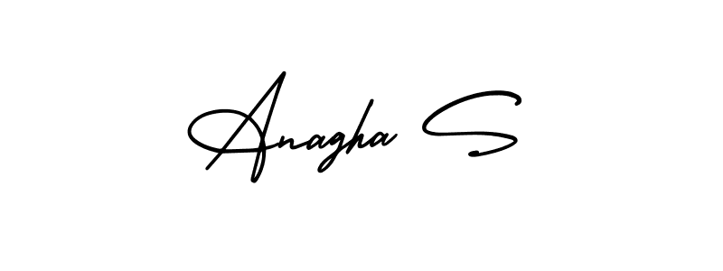 The best way (AmerikaSignatureDemo-Regular) to make a short signature is to pick only two or three words in your name. The name Anagha S include a total of six letters. For converting this name. Anagha S signature style 3 images and pictures png