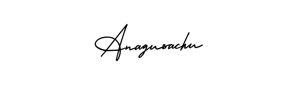 How to make Anagusachu name signature. Use AmerikaSignatureDemo-Regular style for creating short signs online. This is the latest handwritten sign. Anagusachu signature style 3 images and pictures png