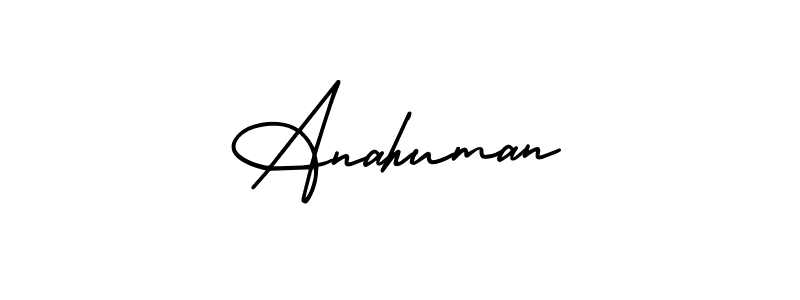 The best way (AmerikaSignatureDemo-Regular) to make a short signature is to pick only two or three words in your name. The name Anahuman include a total of six letters. For converting this name. Anahuman signature style 3 images and pictures png