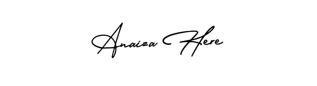 Also You can easily find your signature by using the search form. We will create Anaiza Here name handwritten signature images for you free of cost using AmerikaSignatureDemo-Regular sign style. Anaiza Here signature style 3 images and pictures png