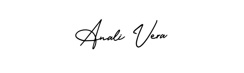 How to make Anali Vera name signature. Use AmerikaSignatureDemo-Regular style for creating short signs online. This is the latest handwritten sign. Anali Vera signature style 3 images and pictures png