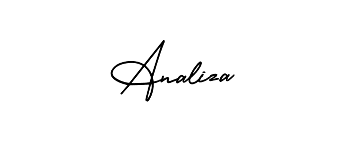 The best way (AmerikaSignatureDemo-Regular) to make a short signature is to pick only two or three words in your name. The name Analiza include a total of six letters. For converting this name. Analiza signature style 3 images and pictures png