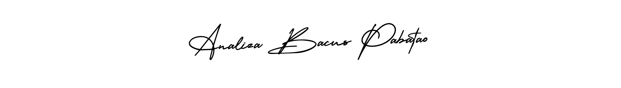 How to make Analiza Bacus Pabatao name signature. Use AmerikaSignatureDemo-Regular style for creating short signs online. This is the latest handwritten sign. Analiza Bacus Pabatao signature style 3 images and pictures png