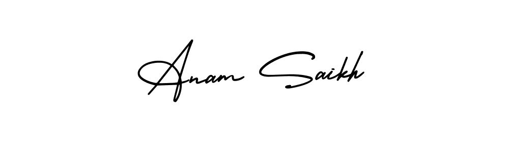 Similarly AmerikaSignatureDemo-Regular is the best handwritten signature design. Signature creator online .You can use it as an online autograph creator for name Anam Saikh. Anam Saikh signature style 3 images and pictures png
