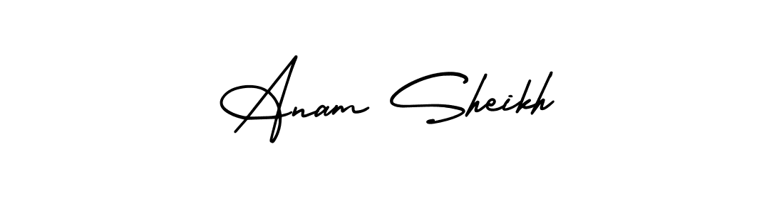 AmerikaSignatureDemo-Regular is a professional signature style that is perfect for those who want to add a touch of class to their signature. It is also a great choice for those who want to make their signature more unique. Get Anam Sheikh name to fancy signature for free. Anam Sheikh signature style 3 images and pictures png