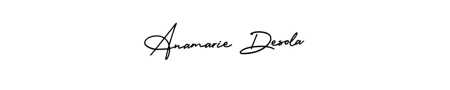 How to make Anamarie Desola name signature. Use AmerikaSignatureDemo-Regular style for creating short signs online. This is the latest handwritten sign. Anamarie Desola signature style 3 images and pictures png