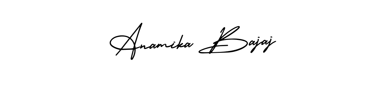 Similarly AmerikaSignatureDemo-Regular is the best handwritten signature design. Signature creator online .You can use it as an online autograph creator for name Anamika Bajaj. Anamika Bajaj signature style 3 images and pictures png