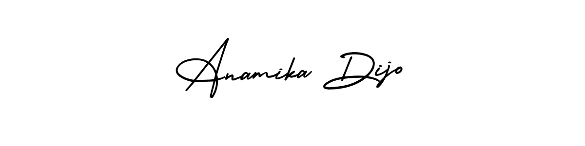 AmerikaSignatureDemo-Regular is a professional signature style that is perfect for those who want to add a touch of class to their signature. It is also a great choice for those who want to make their signature more unique. Get Anamika Dijo name to fancy signature for free. Anamika Dijo signature style 3 images and pictures png