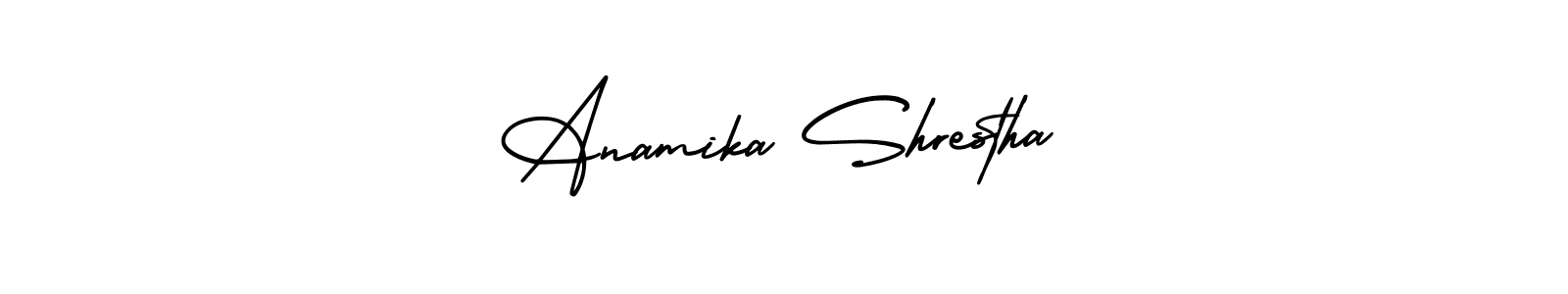 Check out images of Autograph of Anamika Shrestha name. Actor Anamika Shrestha Signature Style. AmerikaSignatureDemo-Regular is a professional sign style online. Anamika Shrestha signature style 3 images and pictures png