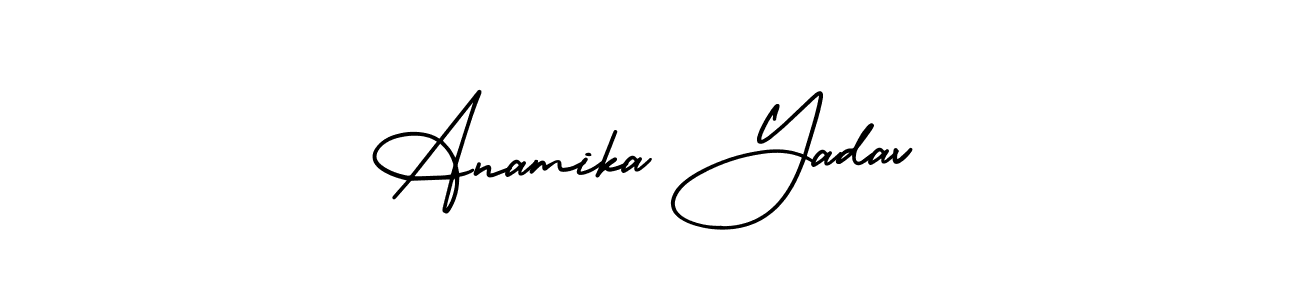 Similarly AmerikaSignatureDemo-Regular is the best handwritten signature design. Signature creator online .You can use it as an online autograph creator for name Anamika Yadav. Anamika Yadav signature style 3 images and pictures png