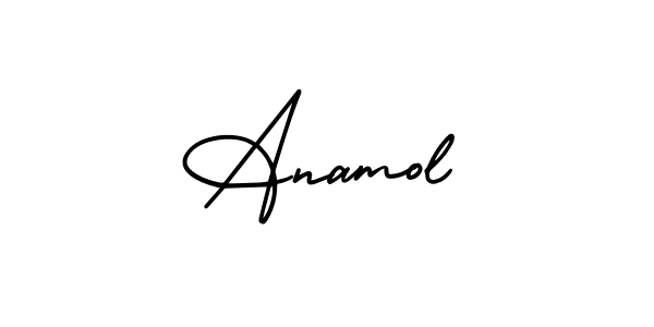 The best way (AmerikaSignatureDemo-Regular) to make a short signature is to pick only two or three words in your name. The name Anamol include a total of six letters. For converting this name. Anamol signature style 3 images and pictures png