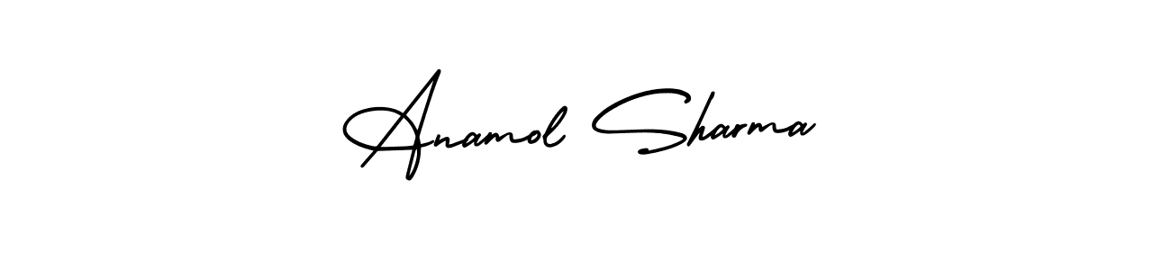 How to make Anamol Sharma signature? AmerikaSignatureDemo-Regular is a professional autograph style. Create handwritten signature for Anamol Sharma name. Anamol Sharma signature style 3 images and pictures png