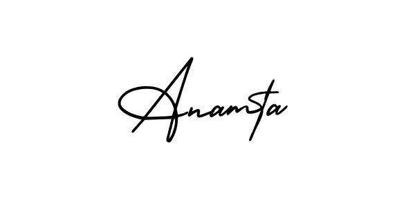 This is the best signature style for the Anamta name. Also you like these signature font (AmerikaSignatureDemo-Regular). Mix name signature. Anamta signature style 3 images and pictures png