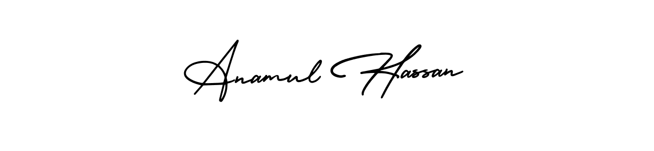 Anamul Hassan stylish signature style. Best Handwritten Sign (AmerikaSignatureDemo-Regular) for my name. Handwritten Signature Collection Ideas for my name Anamul Hassan. Anamul Hassan signature style 3 images and pictures png