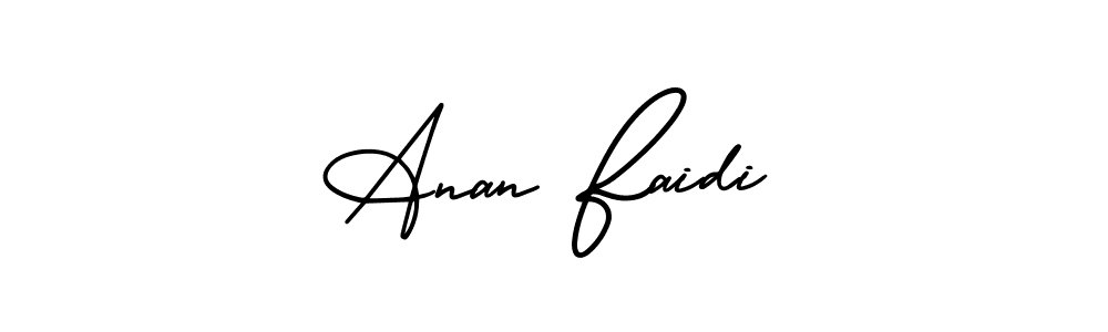 Make a beautiful signature design for name Anan Faidi. With this signature (AmerikaSignatureDemo-Regular) style, you can create a handwritten signature for free. Anan Faidi signature style 3 images and pictures png