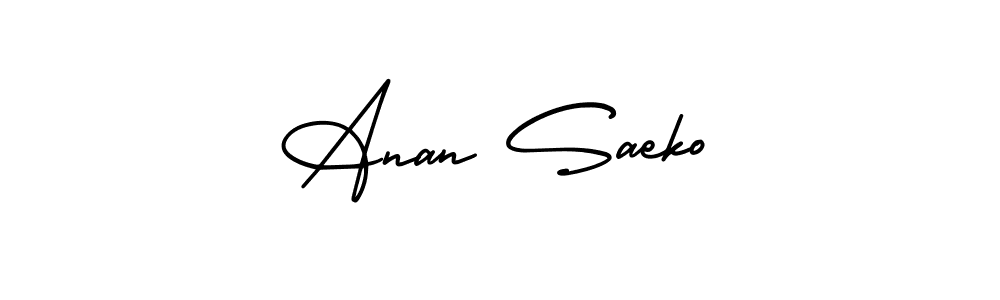 Make a beautiful signature design for name Anan Saeko. Use this online signature maker to create a handwritten signature for free. Anan Saeko signature style 3 images and pictures png