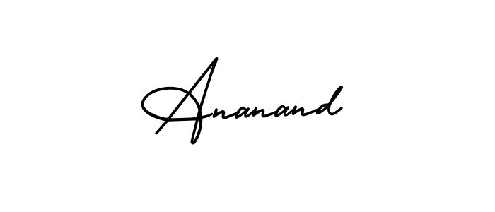 How to make Ananand name signature. Use AmerikaSignatureDemo-Regular style for creating short signs online. This is the latest handwritten sign. Ananand signature style 3 images and pictures png