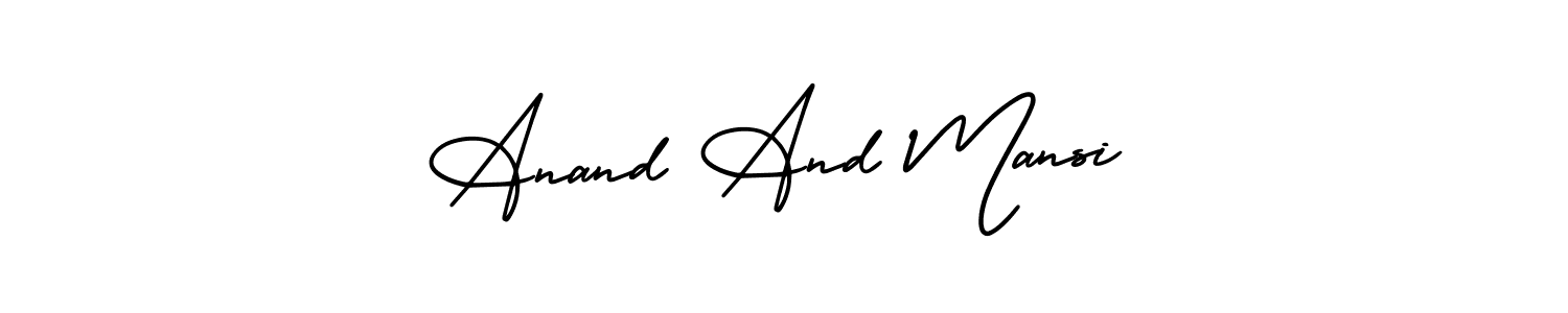 Make a beautiful signature design for name Anand And Mansi. With this signature (AmerikaSignatureDemo-Regular) style, you can create a handwritten signature for free. Anand And Mansi signature style 3 images and pictures png