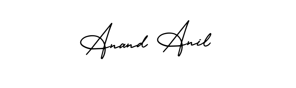 Use a signature maker to create a handwritten signature online. With this signature software, you can design (AmerikaSignatureDemo-Regular) your own signature for name Anand Anil. Anand Anil signature style 3 images and pictures png