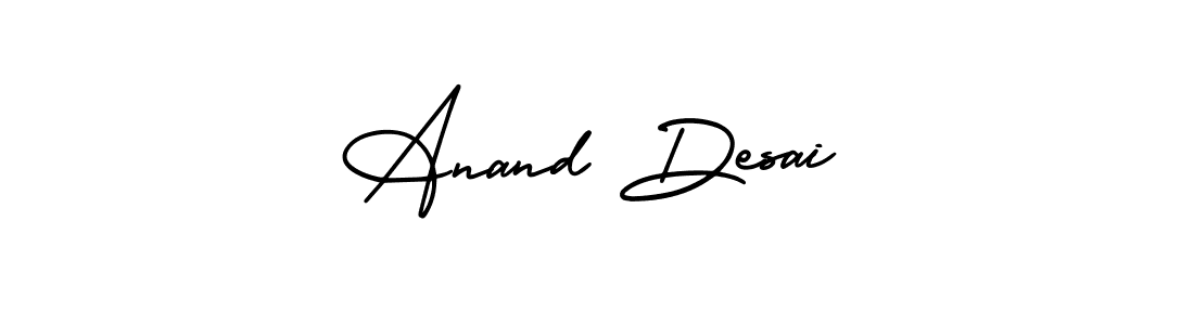 The best way (AmerikaSignatureDemo-Regular) to make a short signature is to pick only two or three words in your name. The name Anand Desai include a total of six letters. For converting this name. Anand Desai signature style 3 images and pictures png