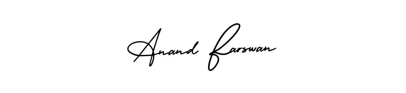 You should practise on your own different ways (AmerikaSignatureDemo-Regular) to write your name (Anand Farswan) in signature. don't let someone else do it for you. Anand Farswan signature style 3 images and pictures png