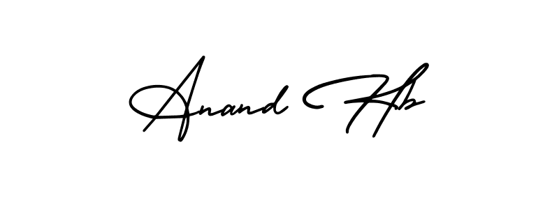 This is the best signature style for the Anand Hb name. Also you like these signature font (AmerikaSignatureDemo-Regular). Mix name signature. Anand Hb signature style 3 images and pictures png