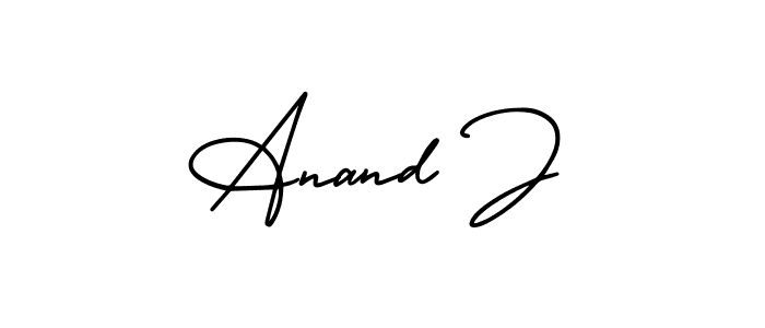 Use a signature maker to create a handwritten signature online. With this signature software, you can design (AmerikaSignatureDemo-Regular) your own signature for name Anand J. Anand J signature style 3 images and pictures png