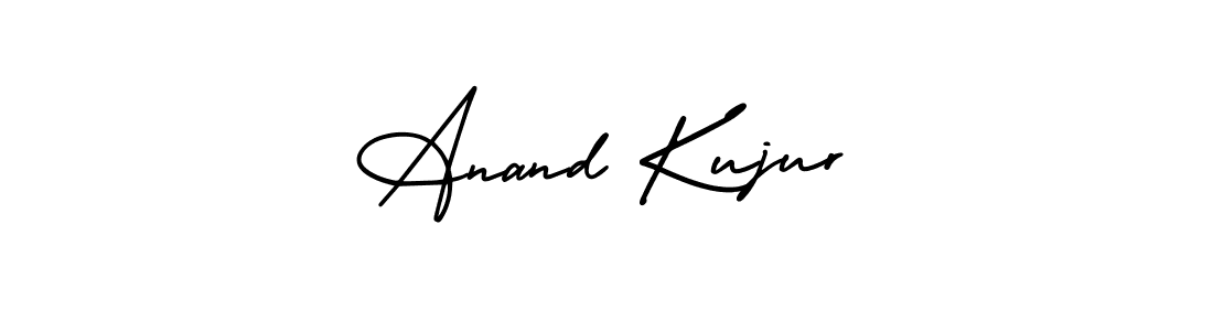 You should practise on your own different ways (AmerikaSignatureDemo-Regular) to write your name (Anand Kujur) in signature. don't let someone else do it for you. Anand Kujur signature style 3 images and pictures png