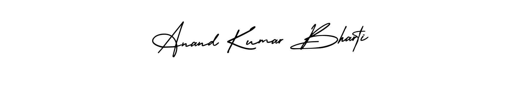 This is the best signature style for the Anand Kumar Bharti name. Also you like these signature font (AmerikaSignatureDemo-Regular). Mix name signature. Anand Kumar Bharti signature style 3 images and pictures png