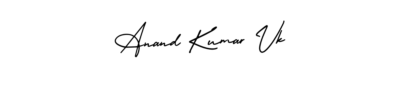You should practise on your own different ways (AmerikaSignatureDemo-Regular) to write your name (Anand Kumar Vk) in signature. don't let someone else do it for you. Anand Kumar Vk signature style 3 images and pictures png