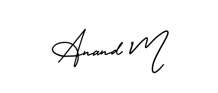 Anand M stylish signature style. Best Handwritten Sign (AmerikaSignatureDemo-Regular) for my name. Handwritten Signature Collection Ideas for my name Anand M. Anand M signature style 3 images and pictures png