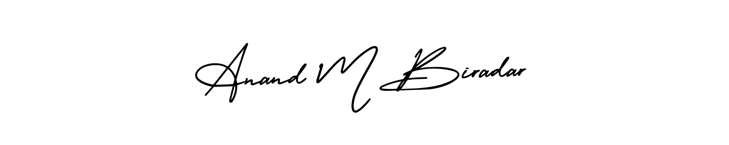 Make a beautiful signature design for name Anand M Biradar. With this signature (AmerikaSignatureDemo-Regular) style, you can create a handwritten signature for free. Anand M Biradar signature style 3 images and pictures png