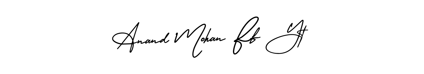 You should practise on your own different ways (AmerikaSignatureDemo-Regular) to write your name (Anand Mohan Ff Yt) in signature. don't let someone else do it for you. Anand Mohan Ff Yt signature style 3 images and pictures png