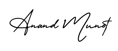 Master the art of signing with Anand Munot written in fluent AmerikaSignatureDemo-Regular script. A great template to practice and refine your handwriting. Anand Munot signature style 3 images and pictures png