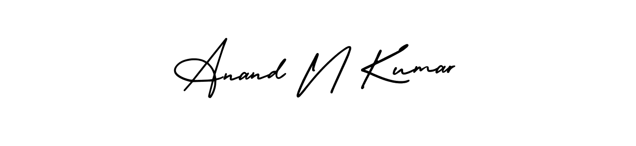 You should practise on your own different ways (AmerikaSignatureDemo-Regular) to write your name (Anand N Kumar) in signature. don't let someone else do it for you. Anand N Kumar signature style 3 images and pictures png