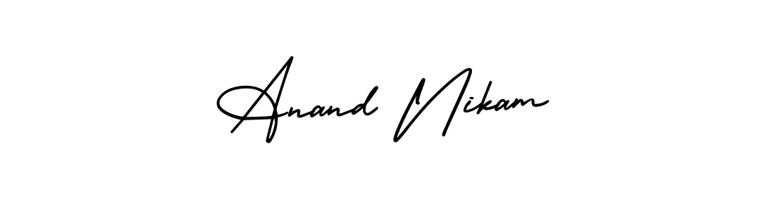 Check out images of Autograph of Anand Nikam name. Actor Anand Nikam Signature Style. AmerikaSignatureDemo-Regular is a professional sign style online. Anand Nikam signature style 3 images and pictures png