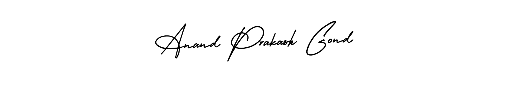 This is the best signature style for the Anand Prakash Gond name. Also you like these signature font (AmerikaSignatureDemo-Regular). Mix name signature. Anand Prakash Gond signature style 3 images and pictures png